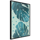 Poster - Pastel Monstera Leaves  - zwart