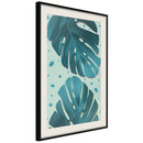 Poster - Pastel Monstera Leaves  - zwart passepartout