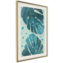 Poster - Pastel Monstera Leaves  - goud passepartout