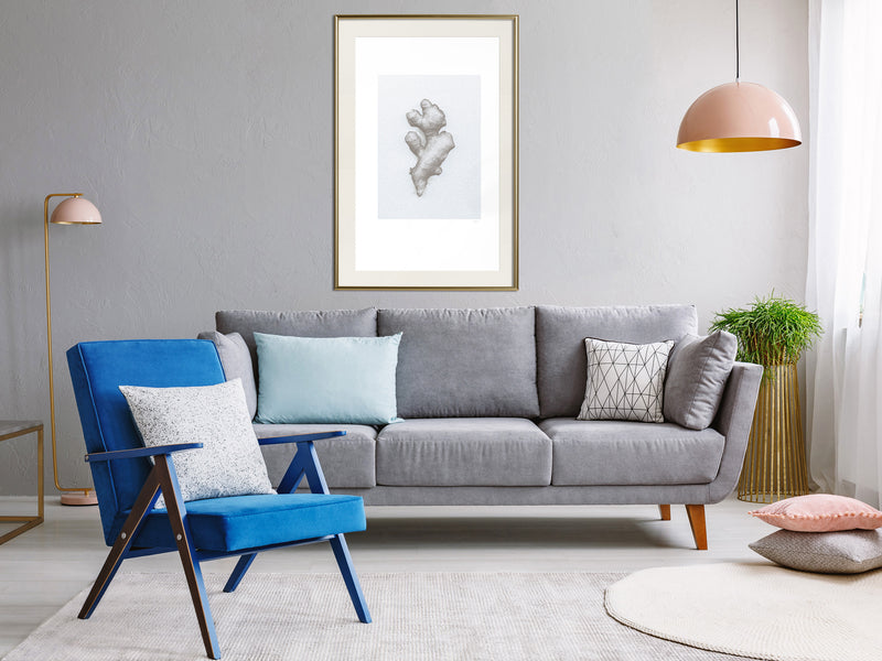 Poster - Ginger Rhizome  - goud passepartout