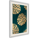 Poster - Gilded Monstera Leaves  - wit passepartout