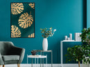 Poster - Gilded Monstera Leaves  - zwart