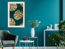 Poster - Gilded Monstera Leaves  - goud passepartout