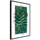 Poster - Gilded Palm Leaf  - zwart