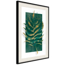 Poster - Gilded Palm Leaf  - zwart passepartout