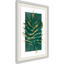 Poster - Gilded Palm Leaf  - wit passepartout