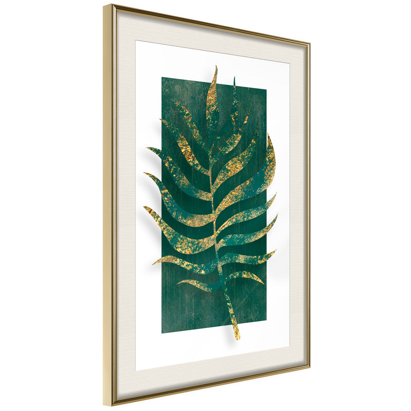 Poster - Gilded Palm Leaf  - goud passepartout