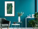 Poster - Gilded Palm Leaf  - zwart passepartout
