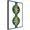 Poster - Gilded Oak Leaves  - zwart