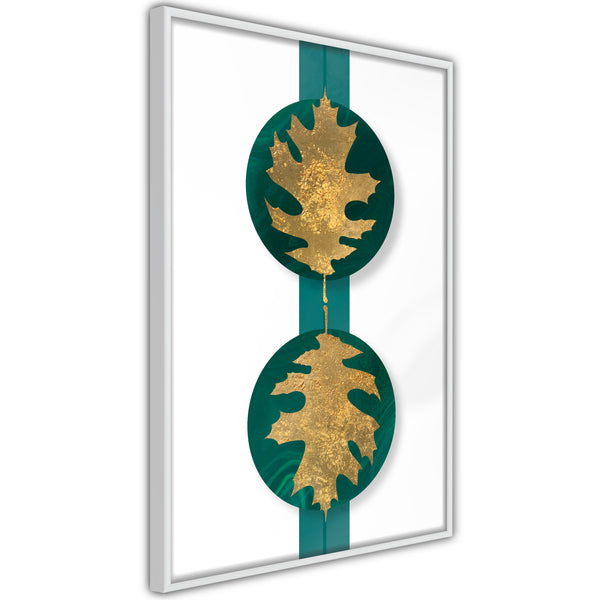 Poster - Gilded Oak Leaves  - wit