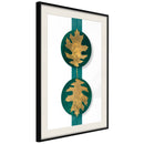 Poster - Gilded Oak Leaves  - zwart passepartout