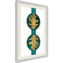 Poster - Gilded Oak Leaves  - wit passepartout