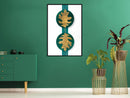 Poster - Gilded Oak Leaves  - zwart
