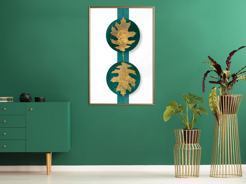 Poster - Gilded Oak Leaves  - goud