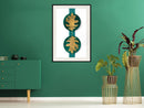 Poster - Gilded Oak Leaves  - zwart passepartout