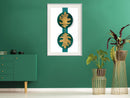 Poster - Gilded Oak Leaves  - wit passepartout