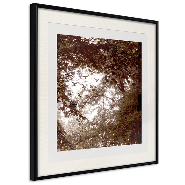 Poster - In the Shade of Trees  - zwart passepartout