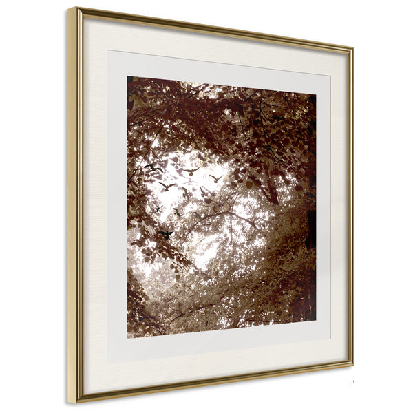 Poster - In the Shade of Trees  - goud passepartout