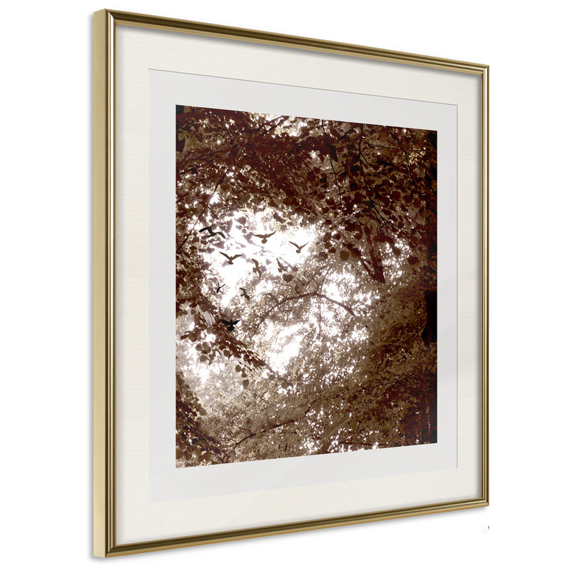 Poster - In the Shade of Trees  - goud passepartout