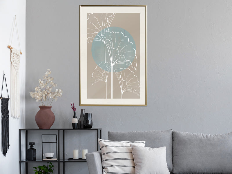 Poster - Miraculous Plant  - goud passepartout