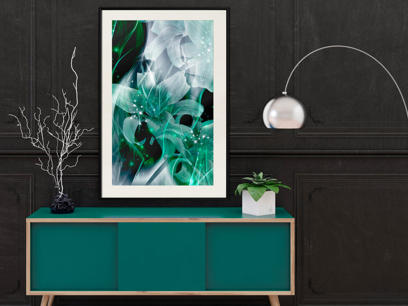 Poster - Poisonous Flowers  - zwart passepartout