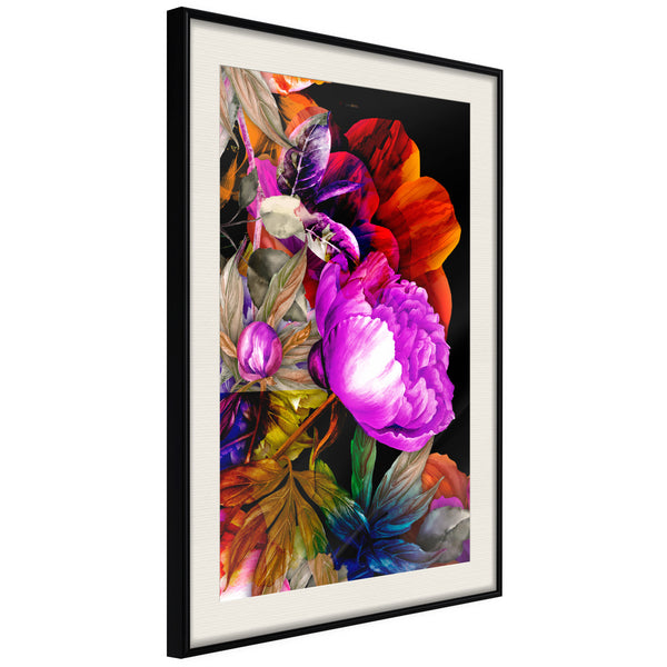 Poster - Flower Sonata  - zwart passepartout