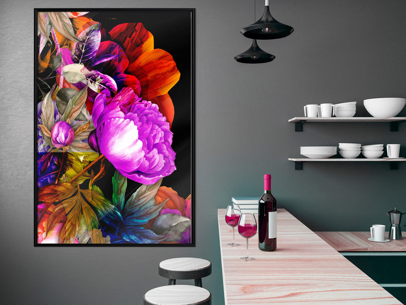 Poster - Flower Sonata  - zwart