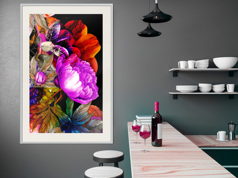 Poster - Flower Sonata  - wit passepartout