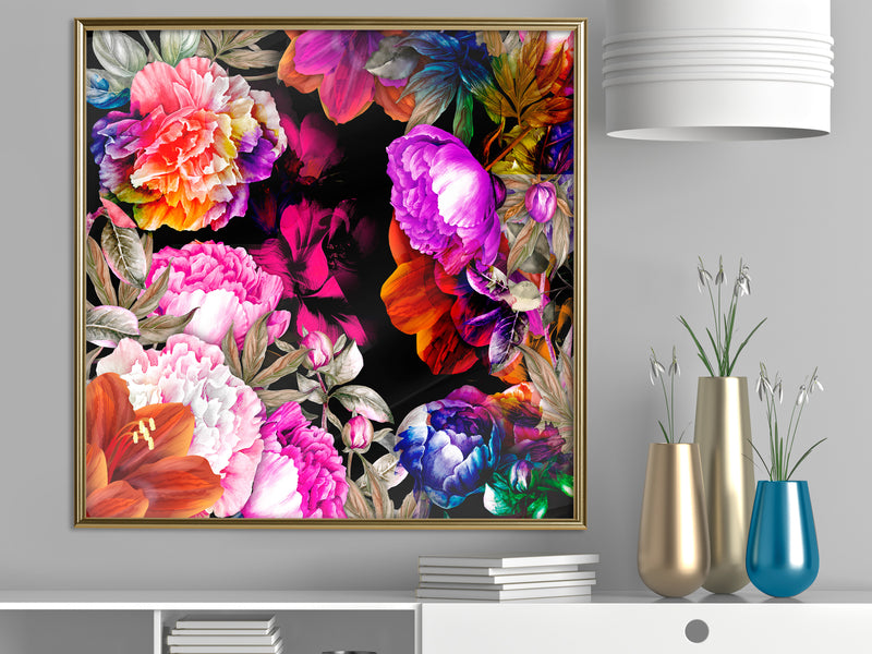 Poster - Flower Sonata (Square)  - goud