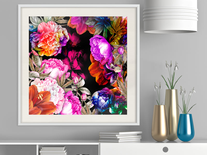 Poster - Flower Sonata (Square)  - wit passepartout