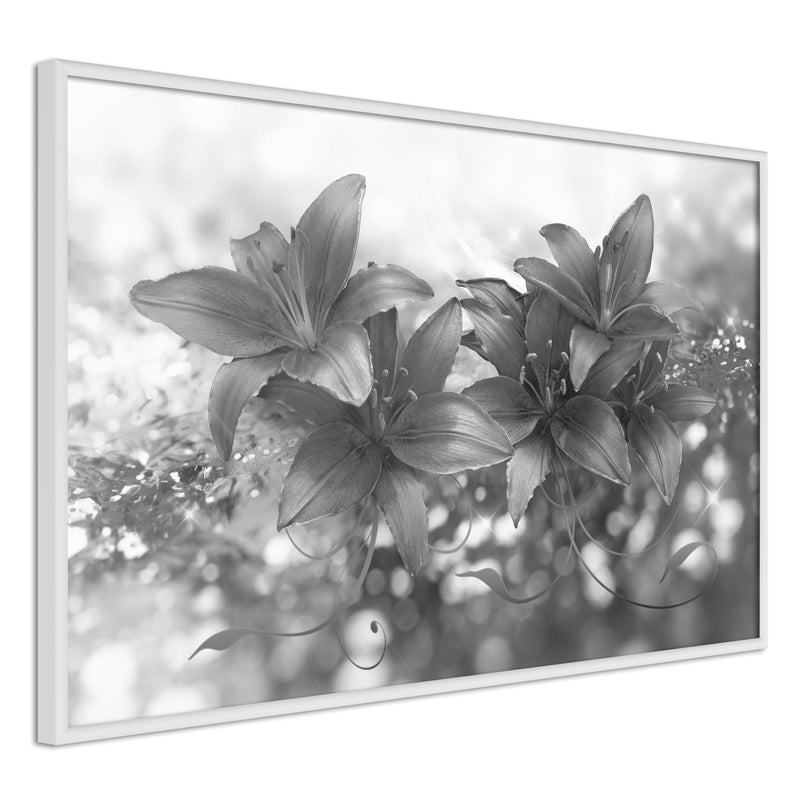 Poster - Dark Lillies  - wit