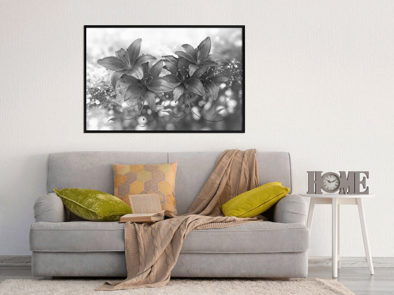 Poster - Dark Lillies  - zwart