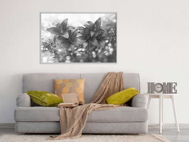 Poster - Dark Lillies  - wit