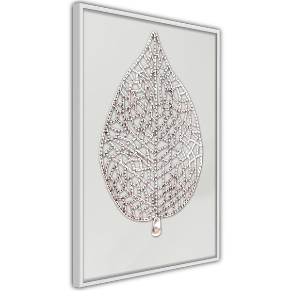 Poster - Leaf-Shaped Pendant  - wit