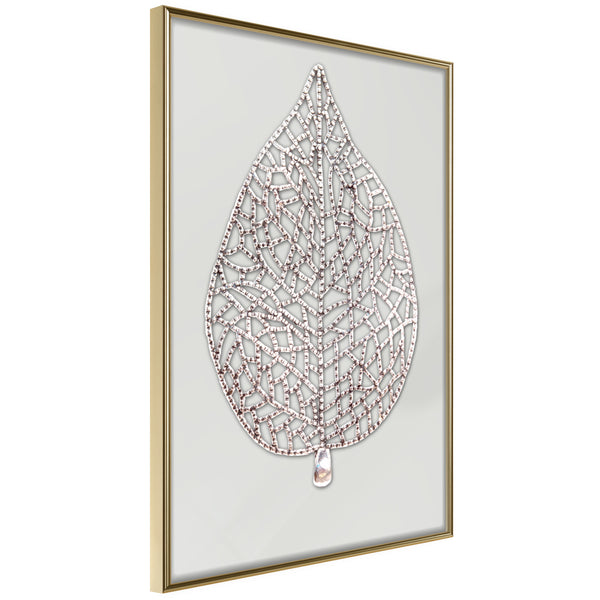 Poster - Leaf-Shaped Pendant  - goud