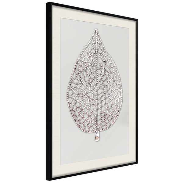 Poster - Leaf-Shaped Pendant  - zwart passepartout