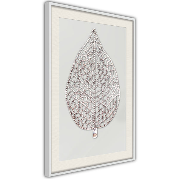 Poster - Leaf-Shaped Pendant  - wit passepartout