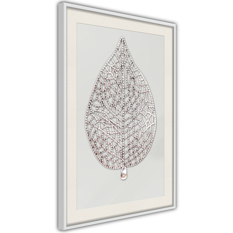 Poster - Leaf-Shaped Pendant  - wit passepartout