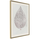 Poster - Leaf-Shaped Pendant  - goud passepartout