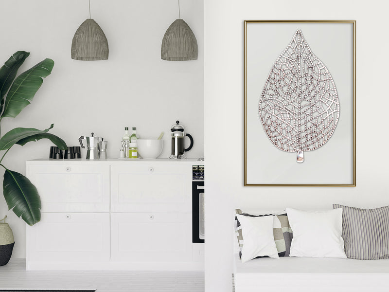 Poster - Leaf-Shaped Pendant  - goud