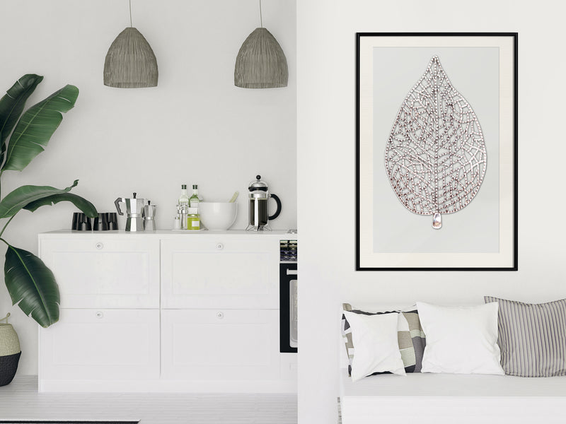 Poster - Leaf-Shaped Pendant  - zwart passepartout