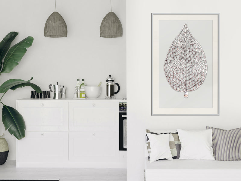 Poster - Leaf-Shaped Pendant  - wit passepartout