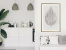 Poster - Leaf-Shaped Pendant  - goud passepartout