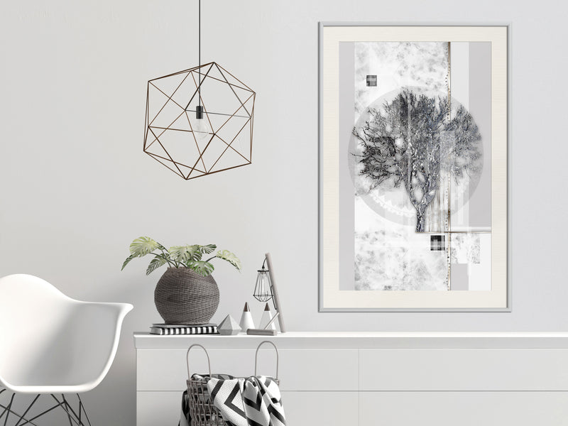 Poster - Sign of Winter  - wit passepartout