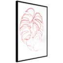 Poster - Red Leaf  - zwart