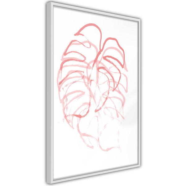Poster - Red Leaf  - wit