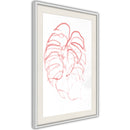 Poster - Red Leaf  - wit passepartout