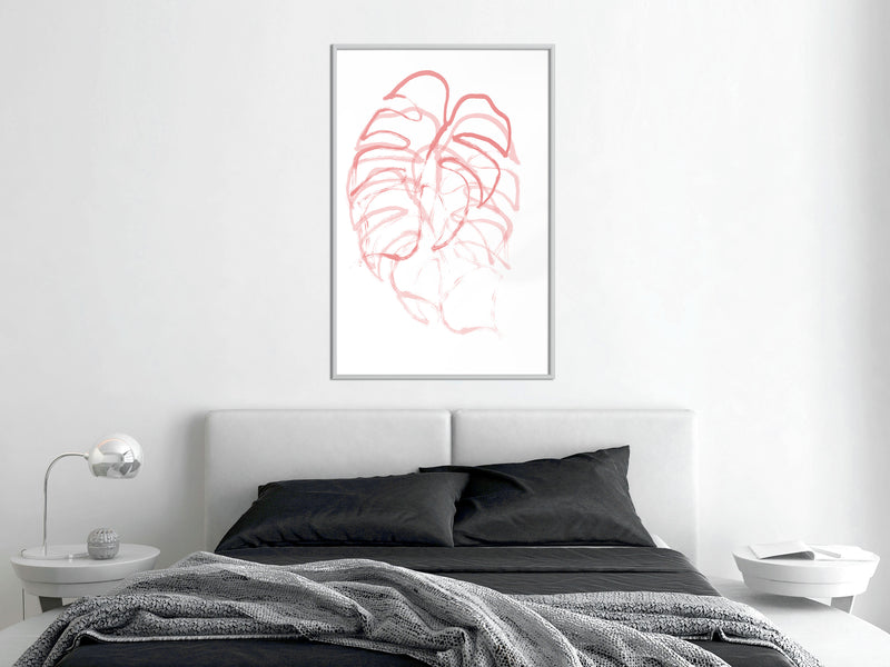 Poster - Red Leaf  - wit