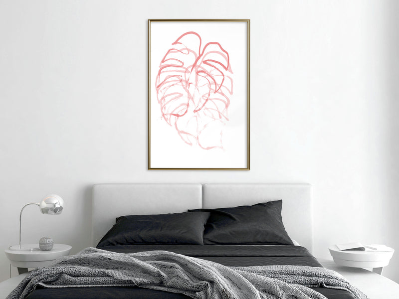 Poster - Red Leaf  - goud