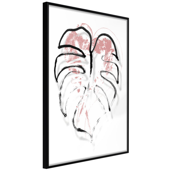 Poster - Black Leaf Outline  - zwart